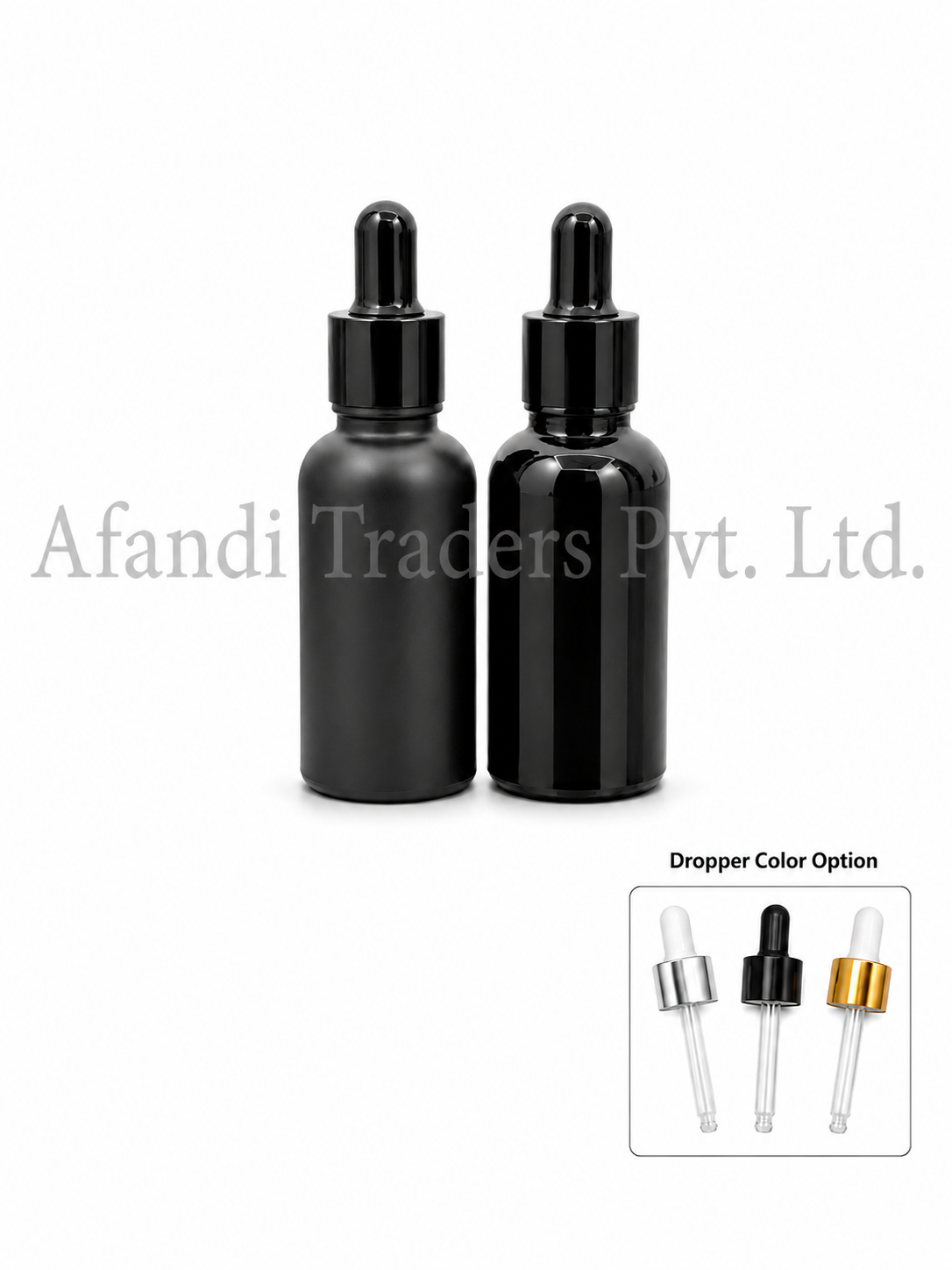 Round Black matte & shine Bottle
